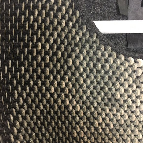 Mermaid Vintage Escada 34 S Sequin Fish Scale Shiny Sweater Wool Cashmere Top - Picture 7 of 7